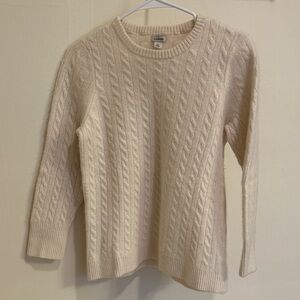 L.L. Bean Women's Ivory Cable Knit Sweater